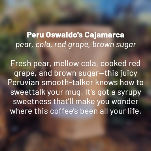 Peru Oswaldo's Cajamarca roasted coffee beans *ALMOST GONE* - Premium coffee beans from Dancing Goat Coffee Roasters - From just $15! Shop now